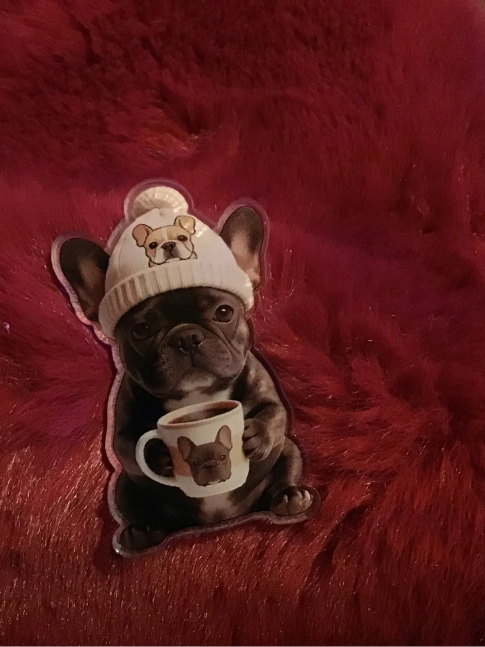 Really cute car vent air freshener with French bulldog